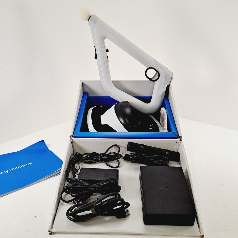 Sony PlayStation 4 Virtual Reality VR Headset White CUH-ZVR2 VR Gun & Camera
