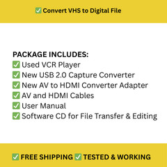 Panasonic VHS VCR DVD Combo Convert VHS to Digital USB Capture AV-HDMI Adapter