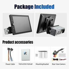10.4″ Single Din Touch Screen Stereo Bluetooth Radio Apple/Android Carplay+CAM