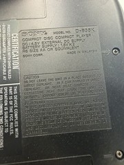 Sony D-835K Car Discman ESP Portable CD Player AC Adapter Case No Disc Read