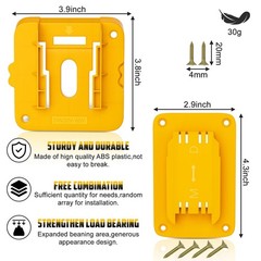 20 Packs Tool Holder and Battery Mount Holder for Dewalt 20V, 10 Pack Battery…