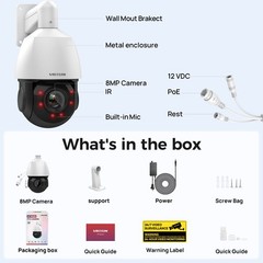 Vikylin 4K 8MP 25X PTZ 360 degree POE IP Camera Outdoor IR Audio Auto Tracking