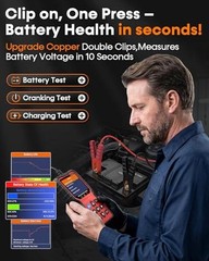Easy to Use 2-in-1 OBD2 Scanner with Battery Tester: 1S Read & Clear Check