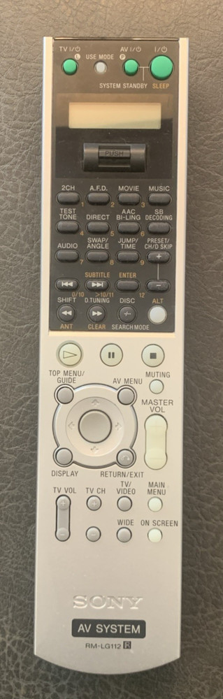 Genuine OEM Sony RM-LG112 Remote Control, Used. Pro Cleaned & Tested