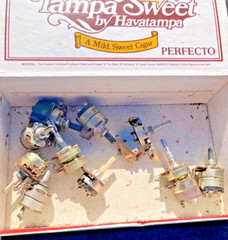 Vintage Electrical Parts Lot Capacitor Resistor Switch 8 Tampa Sweet Boxes Lot
