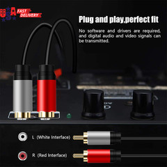 2RCA to 2RCA Cable 10Ft, Gold-Plated 2 RCA Male to 2 RCA Male Stereo Audio Cable