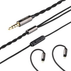 Durable Braided IEM Cable – 4N OFC, Cotton Yarn, 2pin 3.5mm with Microphone