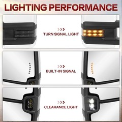Painted White Towing Mirrors Power Heated Compatible for 03-06 Chevy Silverado