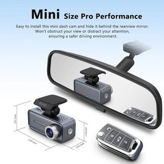 4K Mini Dash Cam Front，Front Dash Camera for Cars，WiFi Car Camera with Voice Con