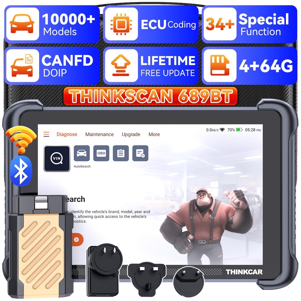 2026 ThinkScan 689BT CANFD&DOIP Car OBD2 Diagnostic Tool Bidirectional Scanner