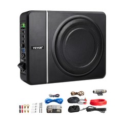 VEVOR 8″ 240W Slim Under-Seat Subwoofer Powered Car Truck Sub w/ Amp Kit Speaker