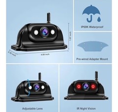 7″ Furrion-Compatible RV TRUC Backup Camera HD 1080P Night Vision Split Screen