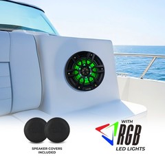 DS18 NXL-6BK 6.5″ 2-WAY MARINE SPEAKERS RGB LED LIGHTS 300W Max 4 Ohm