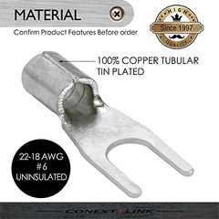Conext Link STU-6R25 Un-Insulated Spade Terminal 25 Pack () #6 Stud 22-18 Gauge