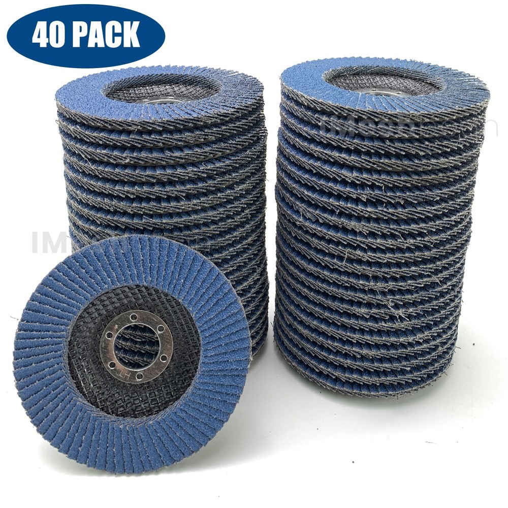 40PCS 4-1/2″×7/8” 40 Grit T29 Premium Zirconia Flap Disc Sanding Grinding New