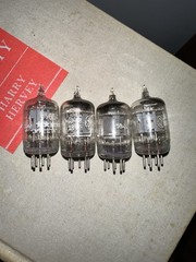 Lot of 4 GE Five Star 5654 6AK5 EF95 Vacuum Tubes Vintage USA Untested