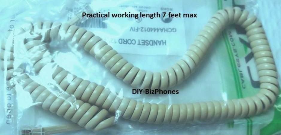 Ivory 12Ft Handset Cord AT&T Vintage Phone 500 2500 554 2554 Curly Coil