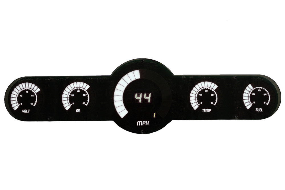 Universal Bargraph style 5.5 Gauge Panel w/ White Leds Made in the USA!