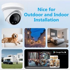 6MP PoE IP 155° Wide Angle IR Night Vision Turret Camera Metal Housing 2.1mm