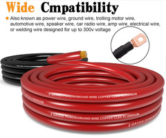 Cable batería 1/0 CCA 40FT con fusible ANL 250A para audio y energía, Nuevo