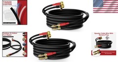 Bi-Wire Speaker Cable 6ft with Gold-Plated Banana Plugs for Home Audio