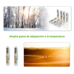 EBL Lot AA AAA Rechargeable Batteries 2800mAh 2300mAh 1100mAh 800mAh NI-MH + Box