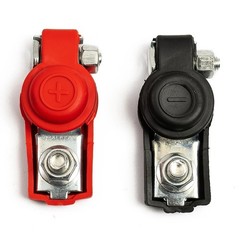 Universal 2 Car Battery Terminal Connector Top Post Positive Negative Heavy Duty