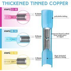 Heat Shrink Wire Connectors Waterproof Ring Fork Spade Electrical Butt Connector