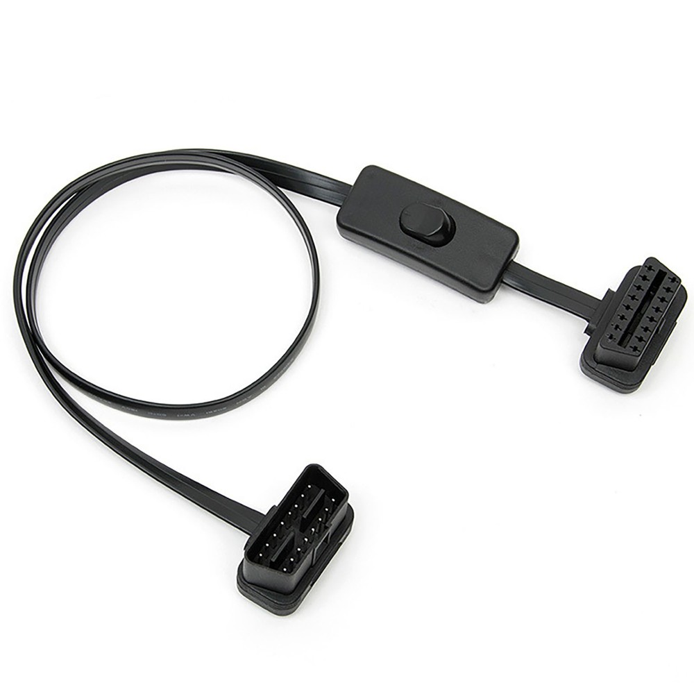 OBD2 16 Pin Male To Female Extension Cable Diagnostic Tool With Power Switch