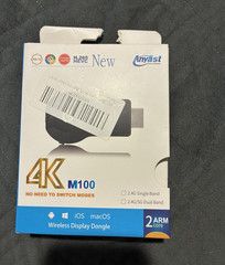 AnyCast M100 4K Wireless Display Dongle, HDMI & Wi-Fi, Dual Core, H.265 HEVC