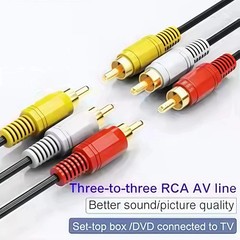 3 RCA to 3 RCA Male to Male Composite AV Cable for TV DVD Home Theater- 1m