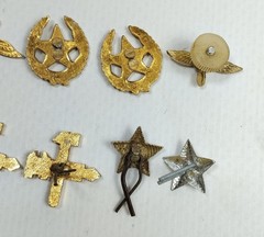 Vintage Lot 8 pcs Collectible Soviet Aluminum Small Badges-Emblems for Clothing