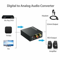 NEW Optical Coaxial Toslink Digital to Analog Audio Converter Adapter RCA L/R