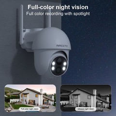 ARCCTV 4MP WiFi6 Wireless Outdoor Security Camera Solar Battery Powered PTZ Cam