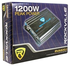 Rockville RVA600.1 1200w Peak Mono Amplifier 200w RMS @ 4 Ohms
