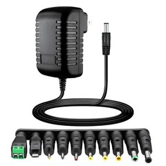 9V 1A AC Adapter with 10 Interchangeable Jacks For DC 9V 1A 1000mA Electronics
