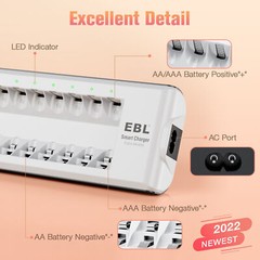 EBL AA AAA Rechargeable Batteries Ni-MH 1100mAh 2800mAh / Battery Charger Lot