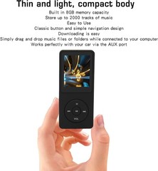 Portable Music Player: 8GB Memory, 64GB Expandable, 30 Hours Playback, FM Radio