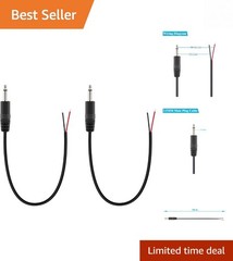 Versatile 3.5mm Speaker Wire Pigtail Connector 2-Pack – Ideal for Audio Projects