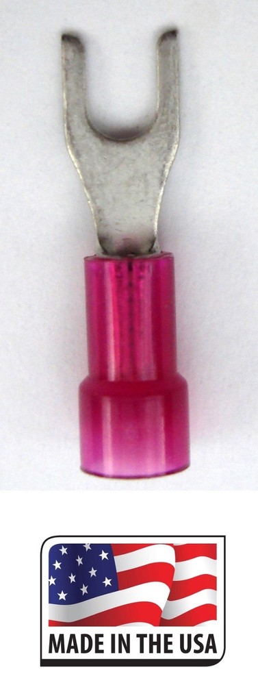 (200 Pack) 22-18 AWG #10 STUD NYLON FORK SPADE TERMINAL ELECTRICAL CONNECTOR USA