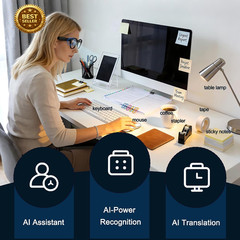 AI Smart Glasses 4K POV Camera Video Recording Bluetooth Audio Translation Lens