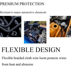 Braided Cable Sleeve Split Wire Loom Tubing Cord Protect Mesh Woven Material Lot