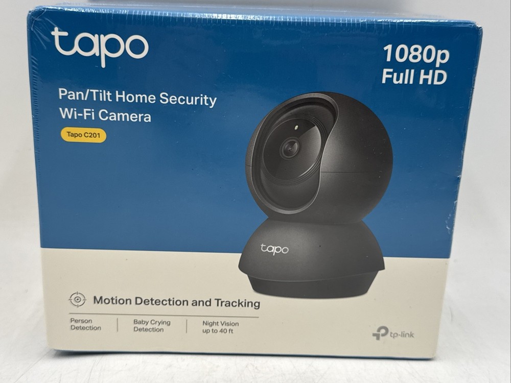TP-Link Tapo C201 Pan Tilt Security Camera Night Vision 2 Way Audio Motion Det