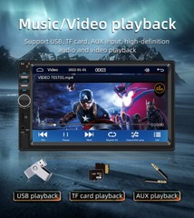 7″ Double 2 Din Car Stereo Radio Touch Screen with IOS/Android Carplay Bluetooth
