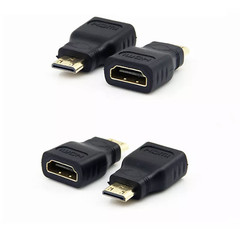 Mini HDMI Male to Standard HDMI Female Adapter Gold Plated HDTV 4K 1080p 3D