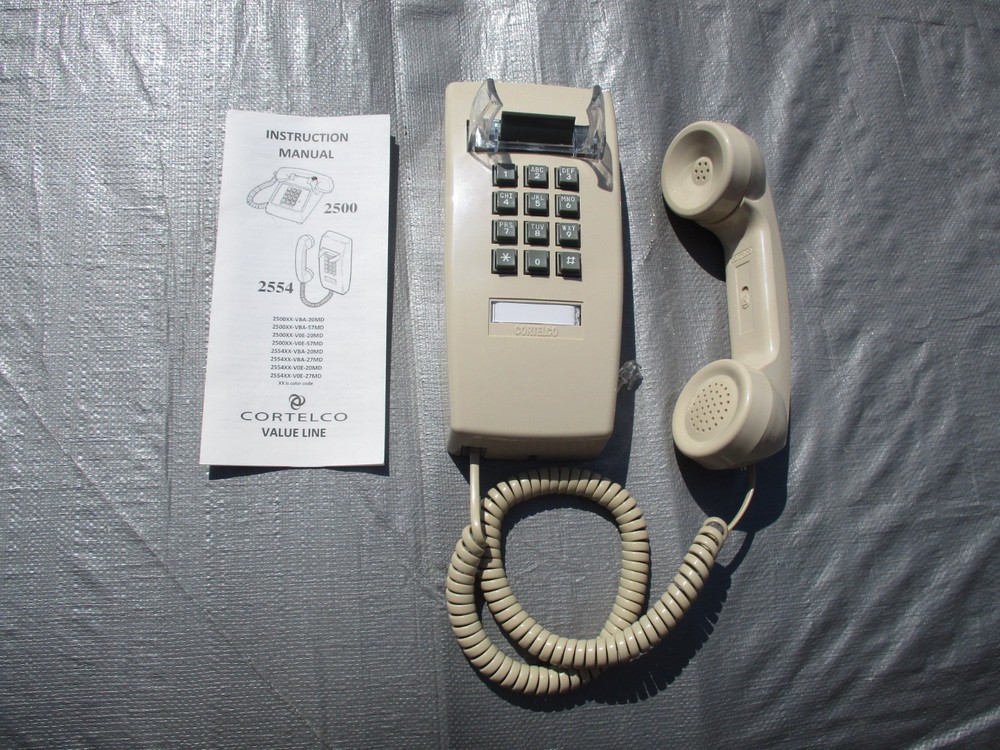 Vintage Cortelco 2554 255413-VBA-20M Wall Phone BEIGE 2554-V-BG UPC 048044255123