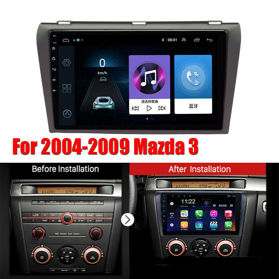For 2004-09 Mazda 3 4-Core 9” Android 10 Head Unit Stereo GPS Navigation Wifi