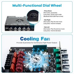 TDA7498E 2.1 Bluetooth Amplifier Board 160Wx2 220W Sub Treble Bass AUX USB DIY