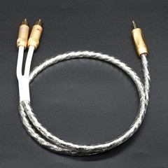 Original MCA Stereo 3.5mm to 2RCA Audio Cable Silver Plated Hi-Fi For Auidophile