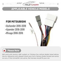 20Pin Aftermarket Android Car Radio Harness Adapter for Mit/Subi/shi 2016